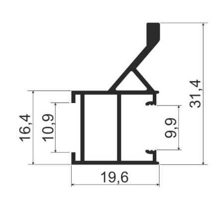 Профиль-ручка со шлегелем, L=5400мм, черный браш
