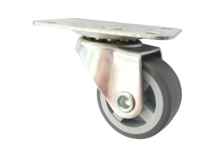 Опора колесная с площадкой, d=30мм, без стопора, резина, серый, нагрузка 10кг, Jet