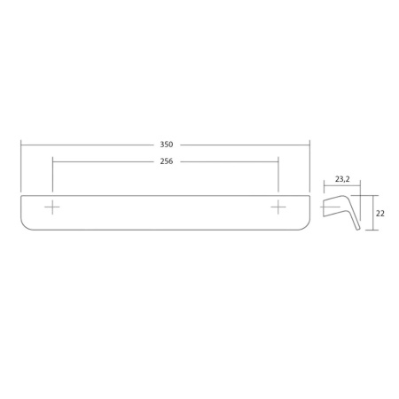 Ручка торцевая, 0610256L618, FLAPP, 256мм, металл, шампань, Viefe