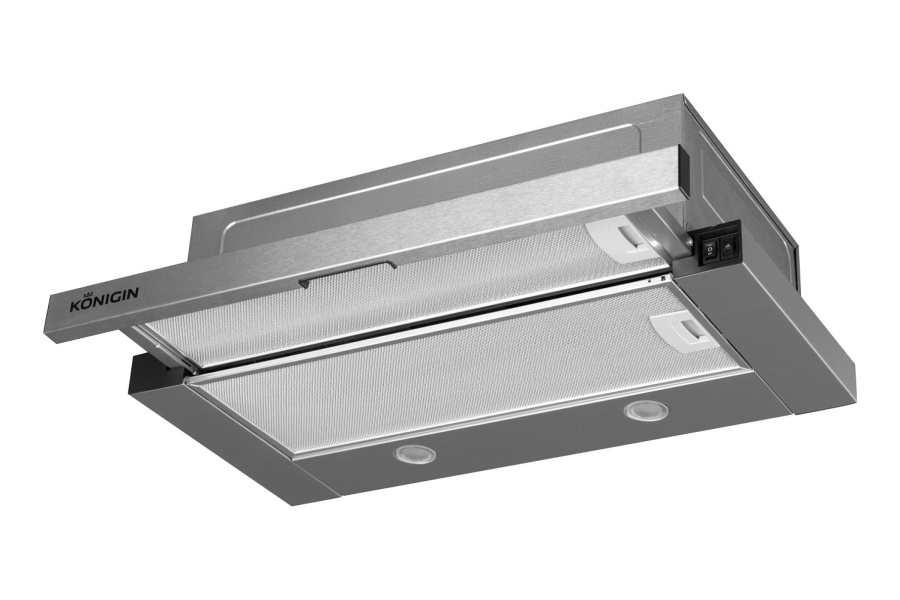 Вытяжка встраиваемая телескопическая Pixel Inox, 60 см, б/уг. фильтра, нерж. сталь, Konigin