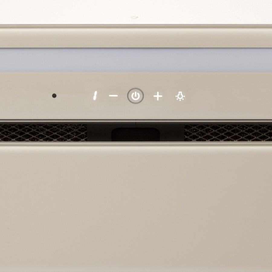 Вытяжка полновстраиваемая Navi Glass, 90см, б/угольного фильтра, слон. кость, ПДУ, Konigin