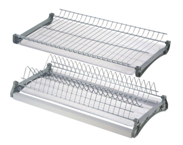Сушка 2-х ярусная, 400мм, 2 поддона, с рамой, с креплениями, нерж. сталь, HISSEN