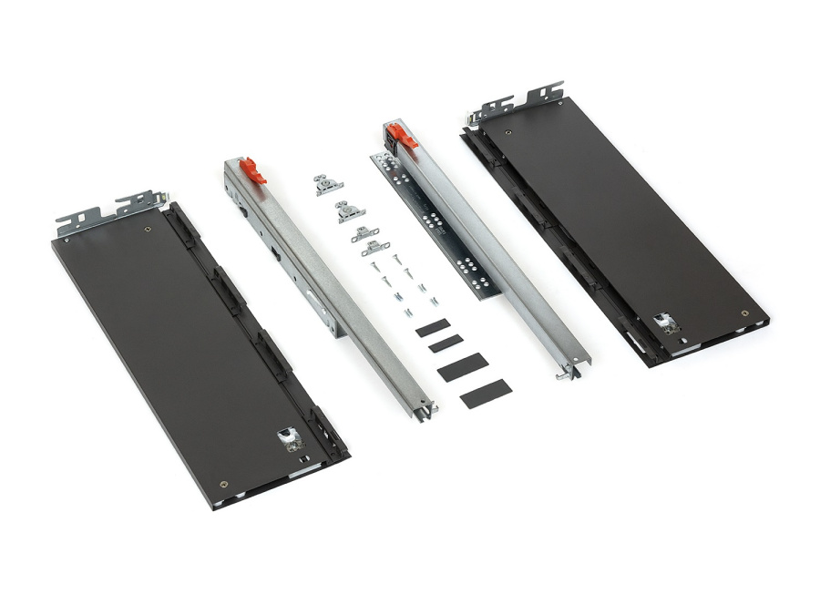 Ящик FLOWBOX с толкателем и доводчиком (PtO+SC), H=106/58мм, L=400мм, антрацит, инд.упак., Samet