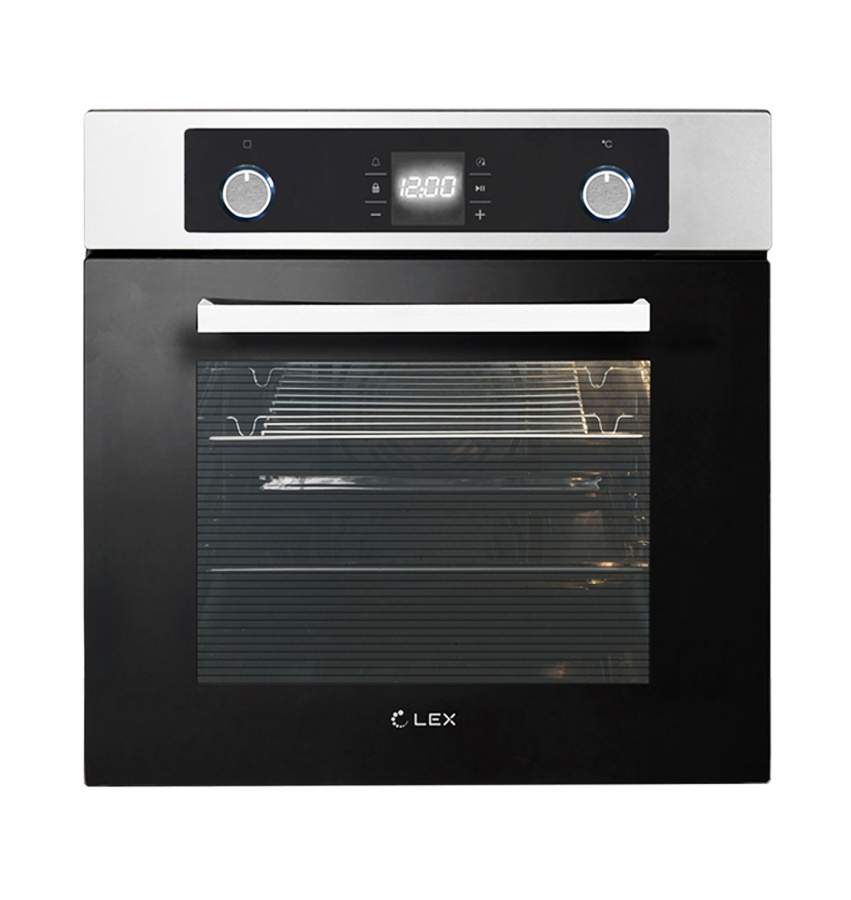 Духовой шкаф EDP 094 IX, 60 см, стекло/нерж. сталь, черный/нерж. сталь, Lex