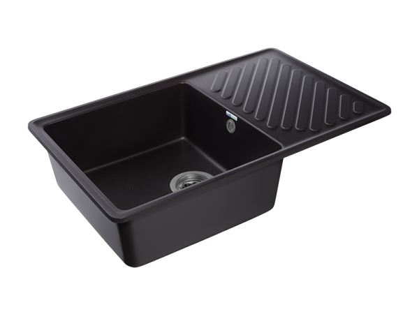 Мойка GranFest QUARZ 52, 753х476 мм, черный (прямоугольная, без сифона)