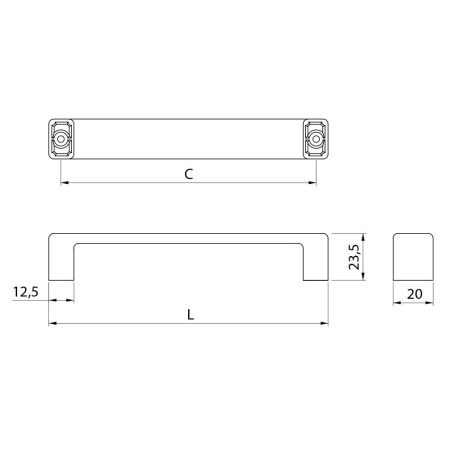 Ручка-скоба, MODENA, 192мм, металл, хром