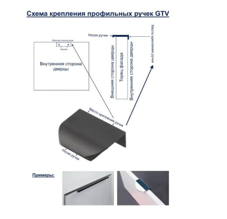 Ручка торцевая, HEXA, 256/290мм, металл, светлое брашированное золото, GTV