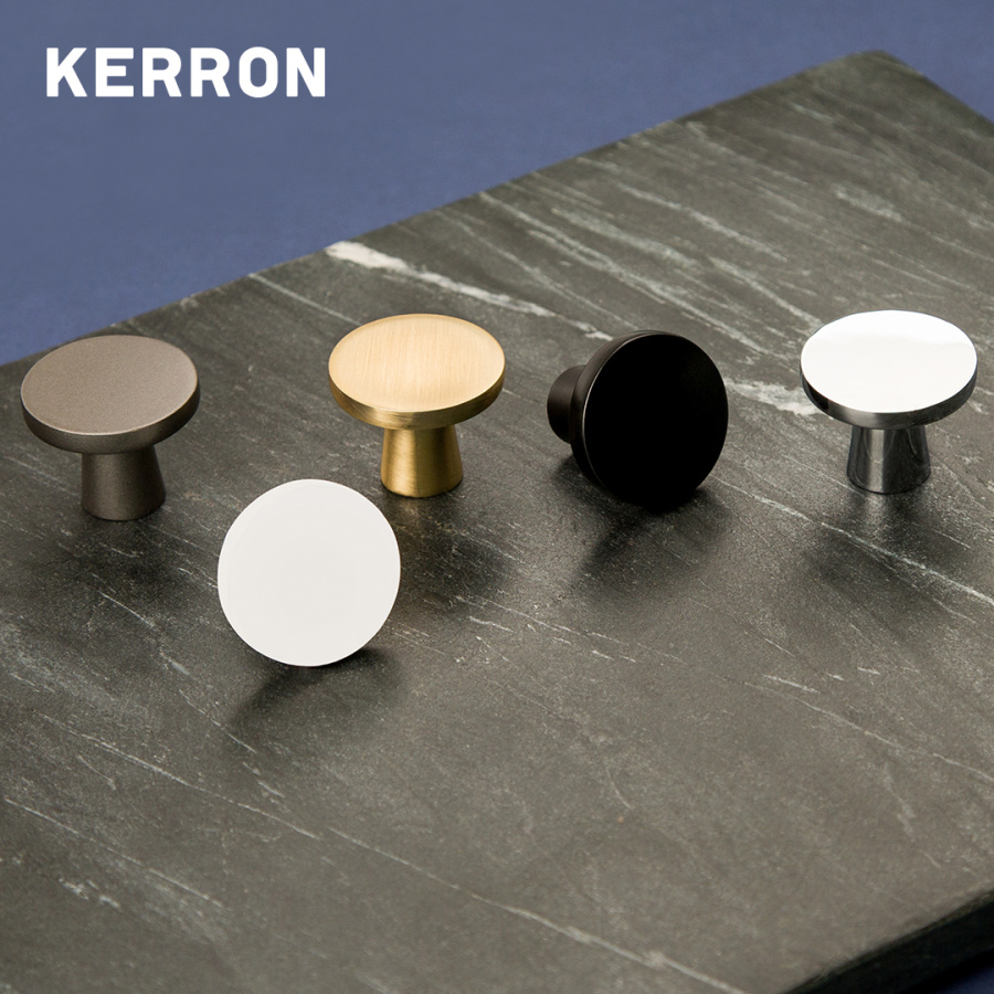 Ручка-кнопка, K-2380 BL, 34х34х28мм, металл, черный матовый