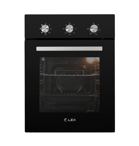 Духовой шкаф EDM 4570 BL, 45 см, стекло/нерж. сталь, черный, Lex