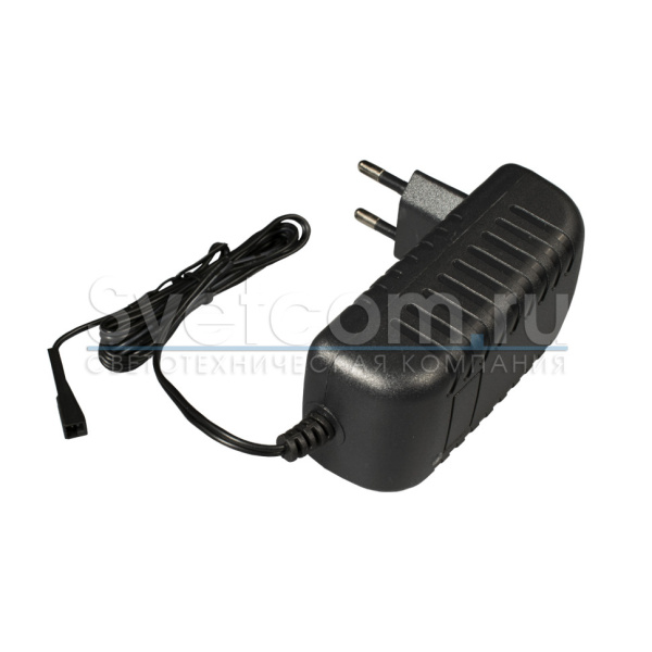 Трансформатор  36W/12V, IP20, провод 1м с коннектором, пластик, черный, GLS