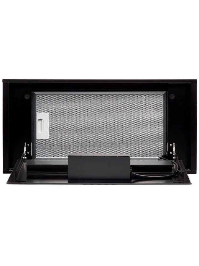 Вытяжка полновстраиваемая Extra, 60см, б/угольного фильтра, черный матовый/стекло черное, Konigin