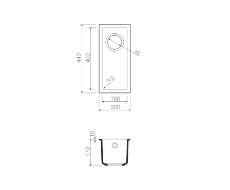 Мойка Bosen 20-U-BE, Tetogranit/ваниль
