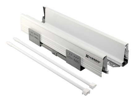 Ящик Prime Box, L=450мм, H=135мм, с 2 рейлингами, белый, HISSEN