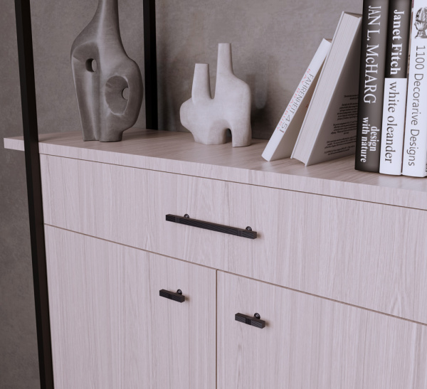 Ручка-кнопка, 536, 50х10х30мм, металл, жемчужный серый