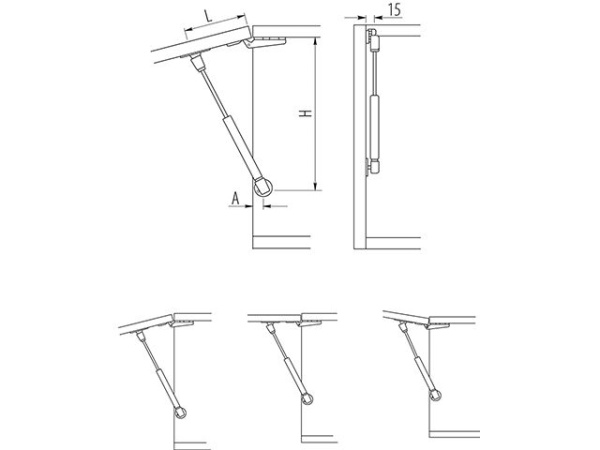 Кронштейн газовый 100N, серый, GTV