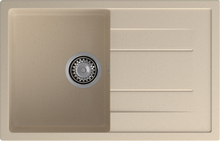 Мойка GranFest QUADRO 780L с крылом, 770х495 мм, кашемир