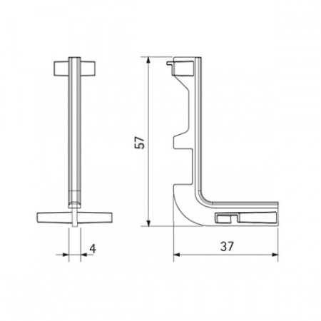 Внешний угол 90*, ПВХ, для профиль-ручки GOLA, для верхнего ящика, белый