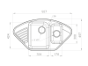 Мойка GranFest QUARZ 14, 927х497 мм, черный (угловая, 1,5 чаши, без сифона)