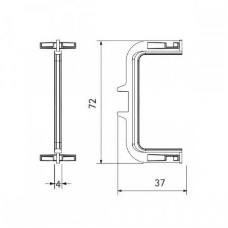 Внутренний угол 90*, ПВХ, для профиль-ручки GOLA, для среднего ящика, черный