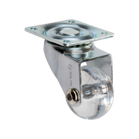 Опора колесная с площадкой, d=35мм, без стопора, прозрачный, 30кг/шт, Rejs