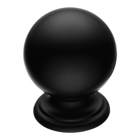 Ручка-кнопка, 8352-032, d=28мм, металл, черный