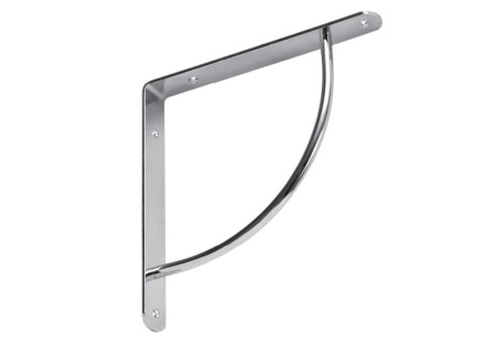 Полкодержатель стальной "Дуга", 222х222мм, хром