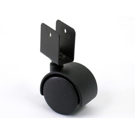 Опора колесная сo скобой, d=50мм, без стопора, пластик, черный, Китай