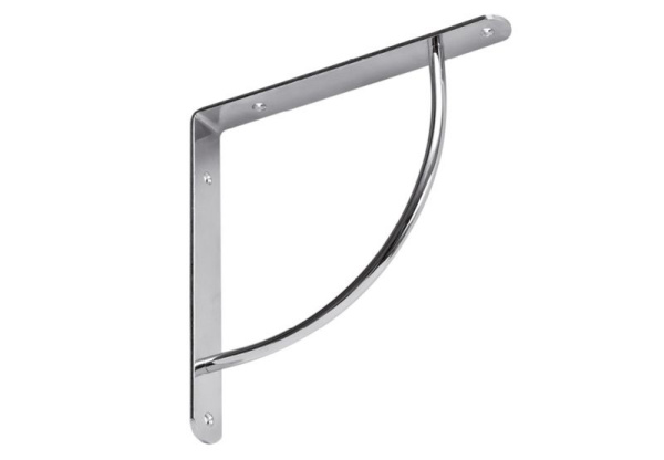 Полкодержатель стальной "Дуга", 222х222мм, хром