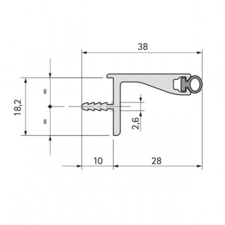 Ручка-профиль для навесных шкафов, 80/G1.4AL-07, h=18мм L=4,2м, алюминий