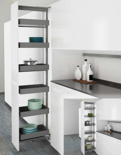 Навесная полка OLONA 400, дно HDF, в шкаф 300 мм, антрацит