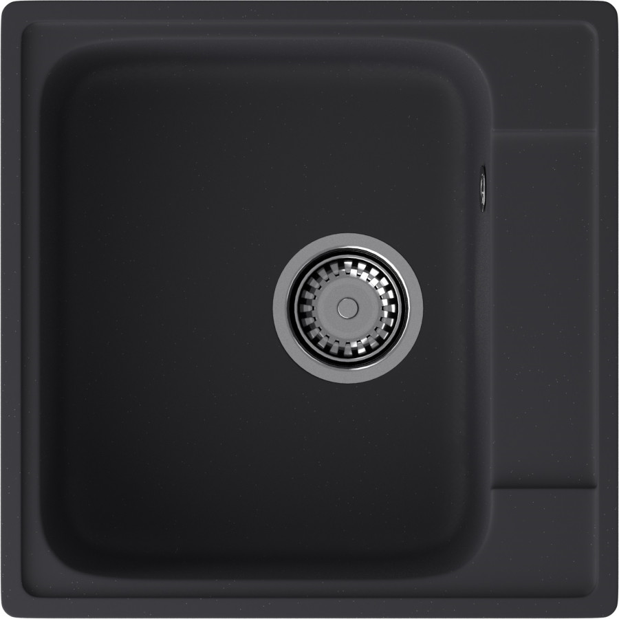 Мойка ЭкоМ 4848, 480х480мм, кварц, черный (без сифона)