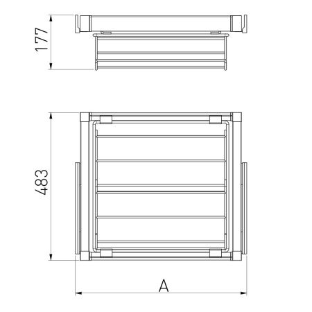 Обувница в шкаф на 800мм, 725х490х160мм, полное выдвижение, с доводчиком, белая