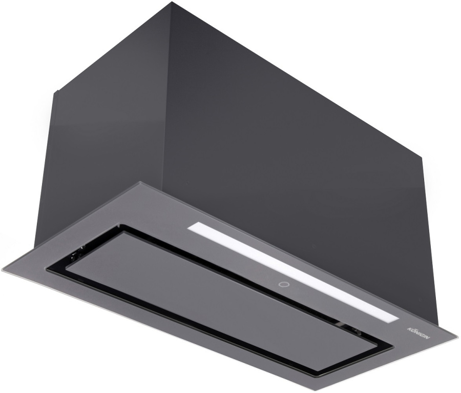 Вытяжка полновстраиваемая Navi Glass, 60см, б/угольного фильтра, графит/стекло графит, ПДУ, Konigin