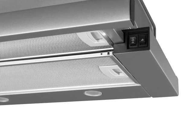 Вытяжка встраиваемая телескопическая Pixel Out Grey, 60 см, б/уг. фильтра, серый, Konigin