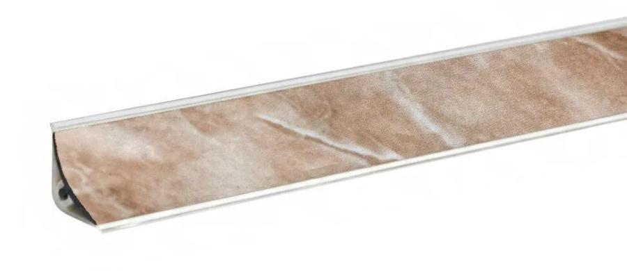 Плинтус LB-15, мрамор бежевый светлый (мрамор лосось), L=3000мм, 13,4х13,4мм, Россия