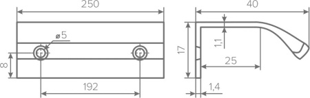 Ручка торцевая, CORO, 192/250мм, металл, золото, AQ