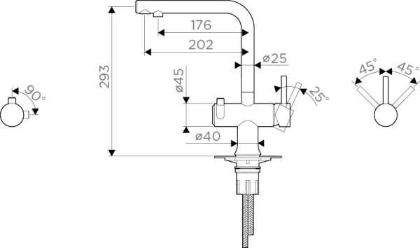 Смеситель Hotaru-C-WH, латунь, хром/белый