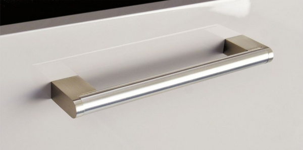 Ручка-рейлинг, 105S, 14мм, 128мм, металл, брашированный никель