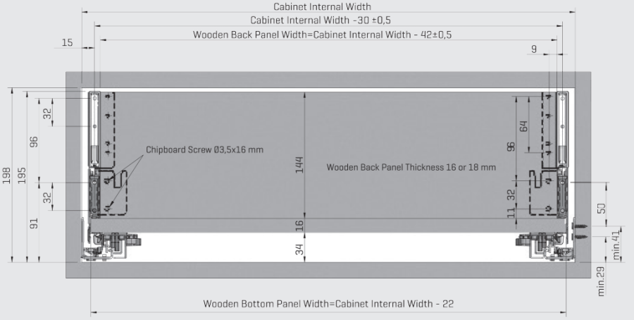 Стеклянная панель ящика FLOWBOX, для боковины H106, 400мм, антрацит, Samet