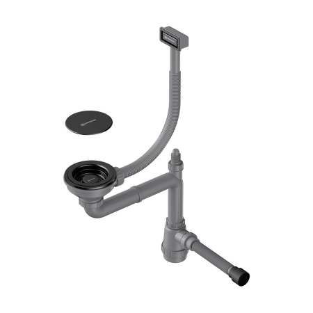 Арматура для одночашевых моек WK-1C-GB, прямоуг. перелив, графит