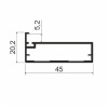 MZ17 Алюминиевый профиль для стекла, 45х20,2мм, L=6000мм, латунь