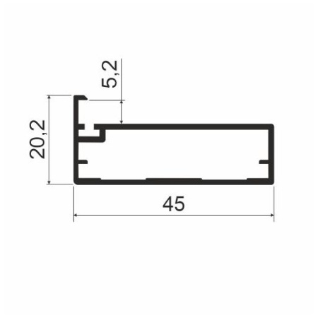 MZ17 Алюминиевый профиль для стекла, 45х20,2мм, L=6000мм, латунь