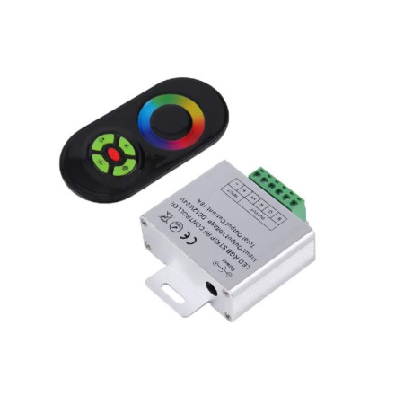 Контроллер с RF-пультом для RGB лент, 12-24В/216-432Вт, 18А, черный