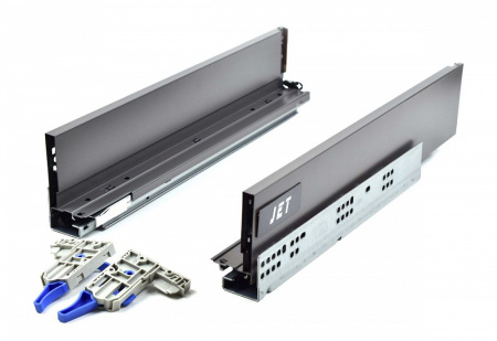 Ящик тонкостенный металлический Push Open, L=400мм, H=80мм, антрацит