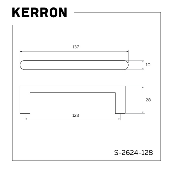 Ручка-скоба, 2624, 128мм, металл, матовое золото