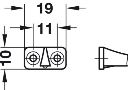 Ограничитель для двери, L=200мм, пластик, белый, Hafele