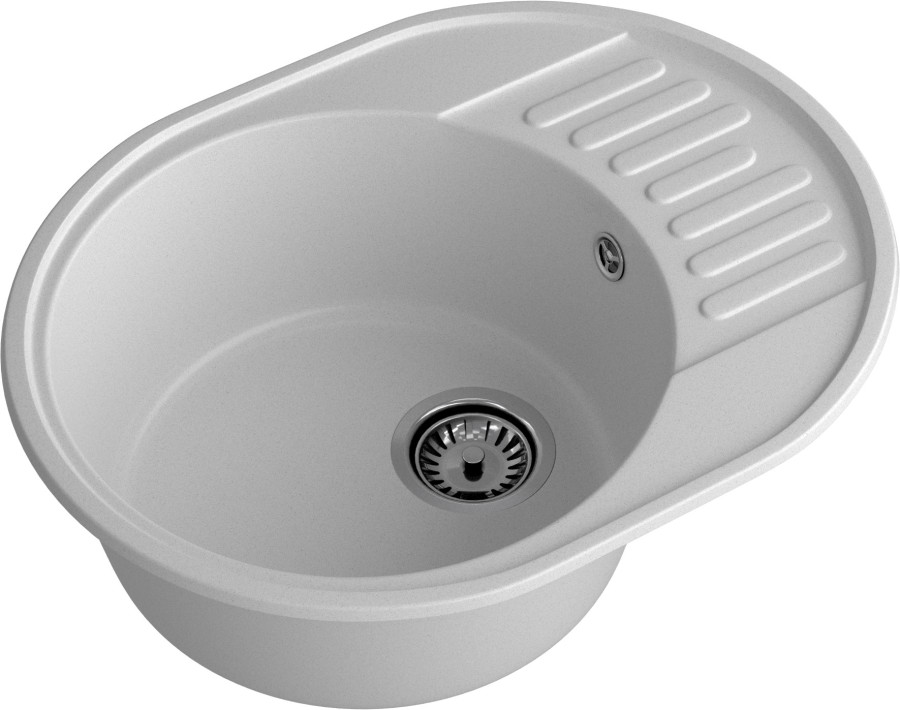 Мойка ЭкоМ 6148, 620х480мм, кварц, серый (без сифона)