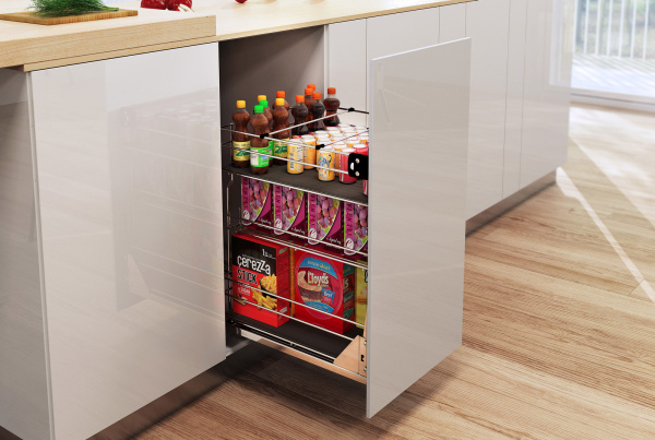 Корзина 300мм, 224x460x540мм, нижнее донное крепление с направляющими полного выдвижения WE29.0014.01.549, CargoMini, Rejs