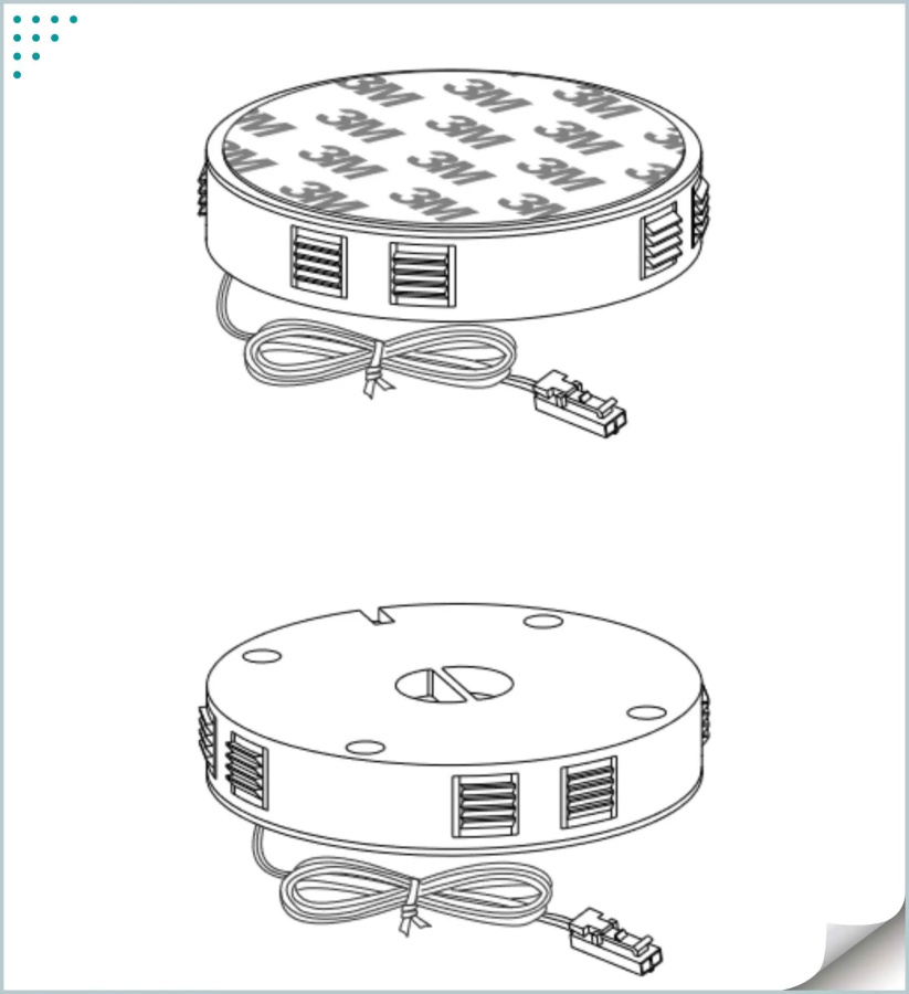 Встраиваемая беспроводная Qi, 12В/2А/15Вт, вход 12В, Ø73мм, белый, под столешницу, GLS