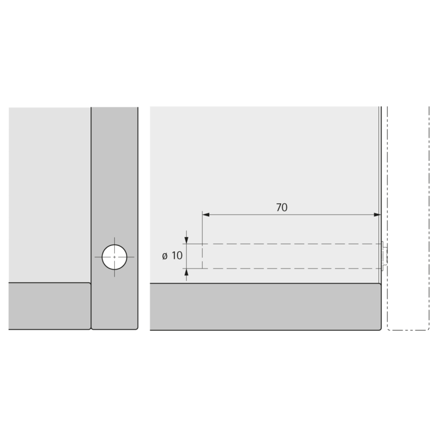 Толкатель Push Open Pin без магнита, врезной, длинный ход, пластик, антрацит, Hettich